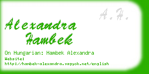 alexandra hambek business card